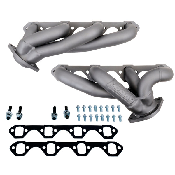BBK 87-95 Ford F150 Truck 5.0 302 Shorty Unequal Length Exhaust Headers - 1-5/8 Titanium Ceramic - Bull Strap