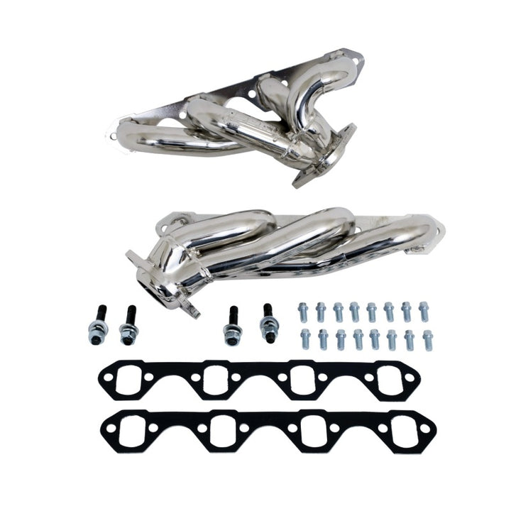 BBK 87-95 Ford F150 Truck 5.0 302 Shorty Unequal Length Exhaust Headers - 1-5/8 Titanium Ceramic - Bull Strap