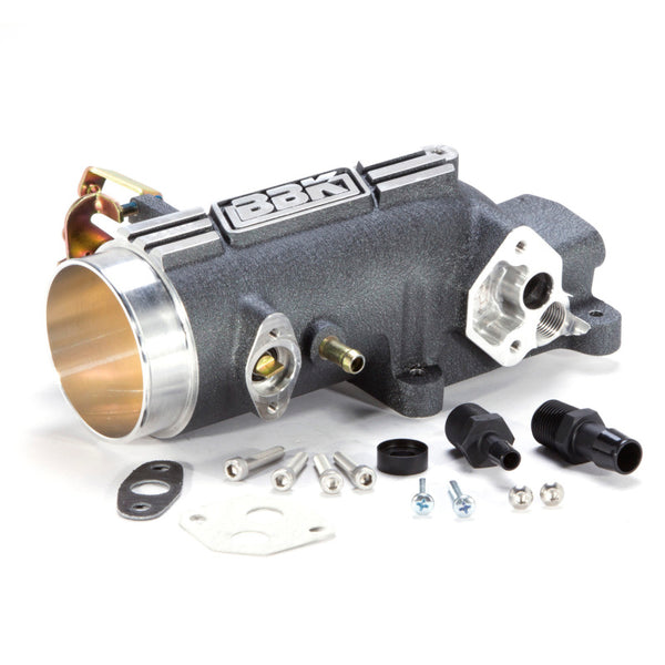 BBK 96-04 Mustang 4.6 GT 78mm Throttle Intake BBK Power Plus Series - Charcoal - Bull Strap