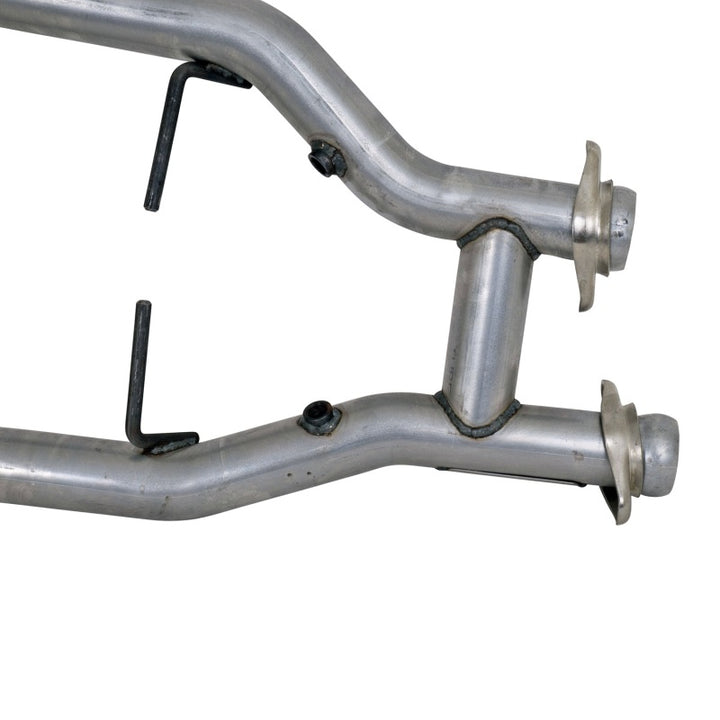 BBK 96-04 Mustang 4.6 GT / Cobra Short Mid H Pipe w Catalytic Converters 2-1/2 For Long Tube Headers - Bull Strap