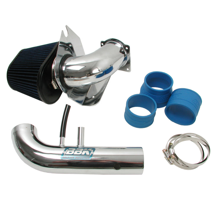 BBK 96-04 Mustang 4.6 GT Cold Air Intake Kit - Chrome Finish - Bull Strap
