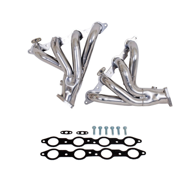 BBK 97-99 Corvette C5 LS1 Shorty Tuned Length Exhaust Headers - 1-3/4 Silver Ceramic - Bull Strap