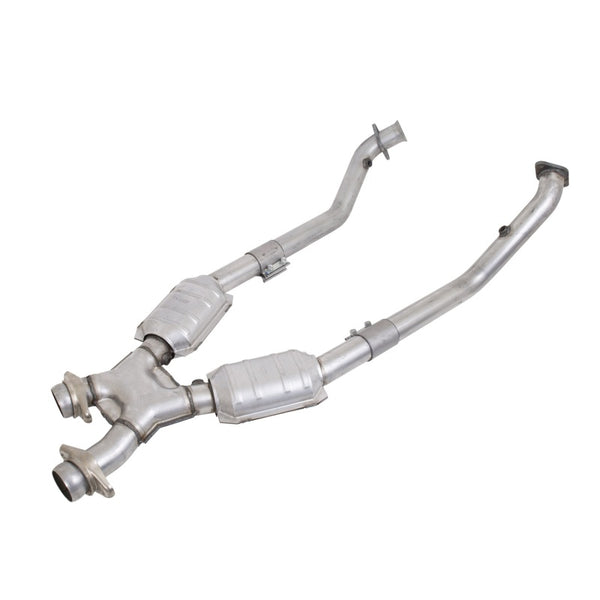 BBK 99-04 Mustang 4.6 GT / Cobra High Flow X Pipe With Catalytic Converters - 2-1/2 - Bull Strap