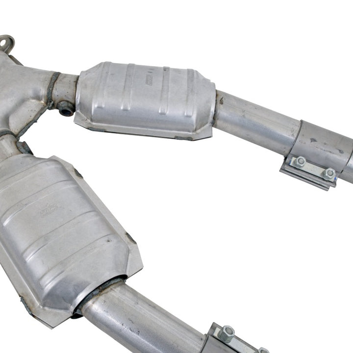 BBK 99-04 Mustang 4.6 GT / Cobra High Flow X Pipe With Catalytic Converters - 2-1/2 - Bull Strap