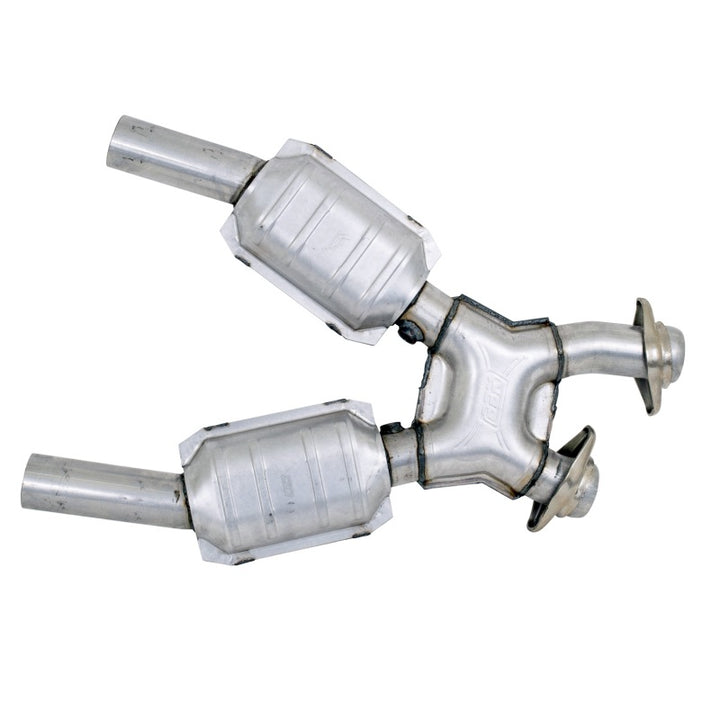BBK 99-04 Mustang 4.6 GT / Cobra High Flow X Pipe With Catalytic Converters - 2-1/2 - Bull Strap