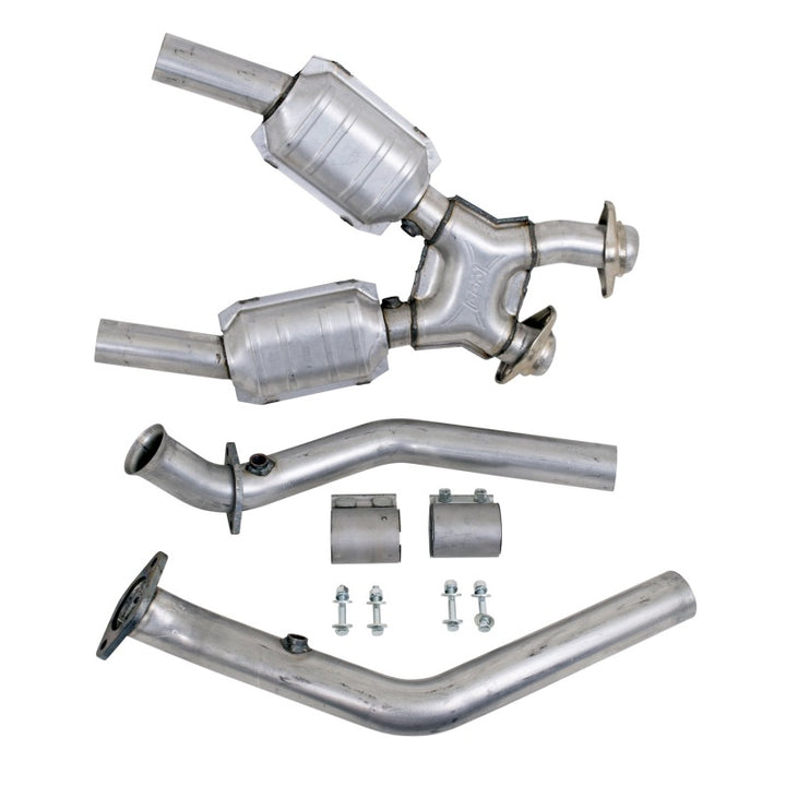 BBK 99-04 Mustang 4.6 GT / Cobra High Flow X Pipe With Catalytic Converters - 2-1/2 - Bull Strap