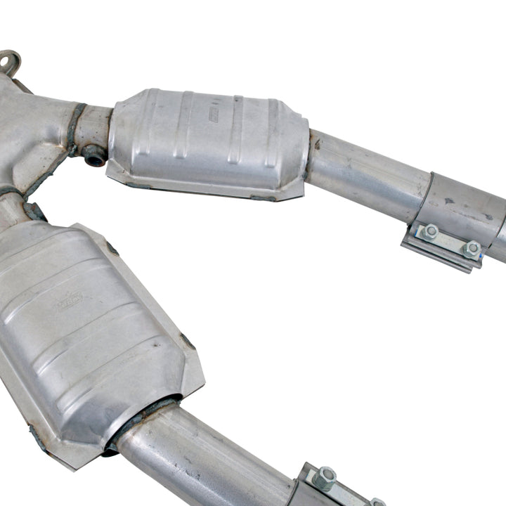 BBK 99-04 Mustang 4.6 GT / Cobra High Flow X Pipe With Catalytic Converters - 2-1/2 - Bull Strap