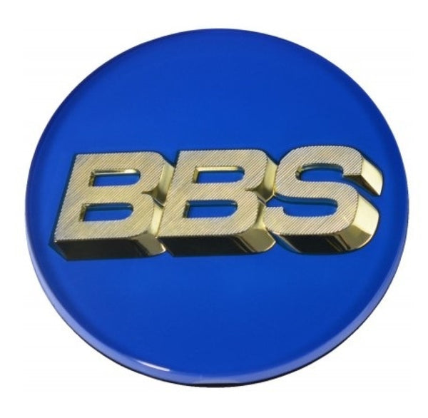 BBS Center Cap 70.6mm Blue/Gold (4-Tab) - Bull Strap