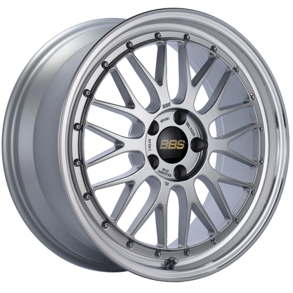 BBS LM 19x8.5 5x112 ET48 Diamond Silver Center Diamond Cut Lip Wheel -82mm PFS/Clip Required - Bull Strap