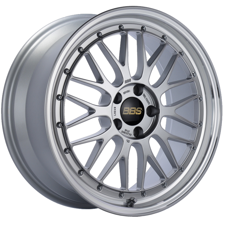 BBS LM 19x8.5 5x112 ET48 Diamond Silver Center Diamond Cut Lip Wheel -82mm PFS/Clip Required - Bull Strap