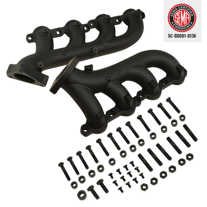BD Diesel Exhaust Manifold Kit - 02-13 Chevy Silverado 1500 & GMC Sierra 1500 V8 - Bull Strap