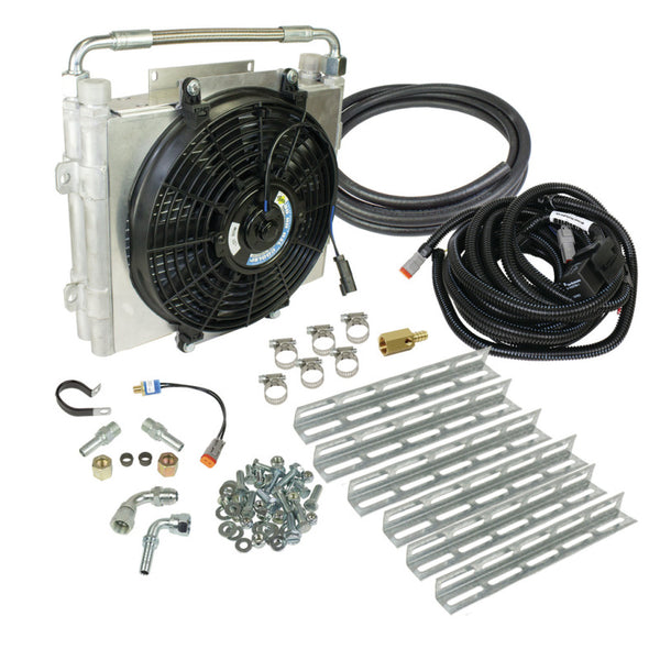 BD Diesel Xtrude Double Stacked Transmission Cooler Kit - Universial 1/2in Tubing - Bull Strap