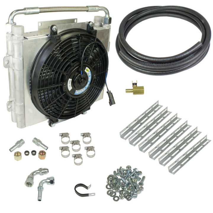 BD Diesel Xtrude Double Stacked Transmission Cooler Kit - Universial 1/2in Tubing - Bull Strap