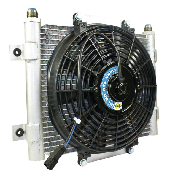 BD Diesel Xtrude Trans Cooler w/Fan 5.5in - Bull Strap