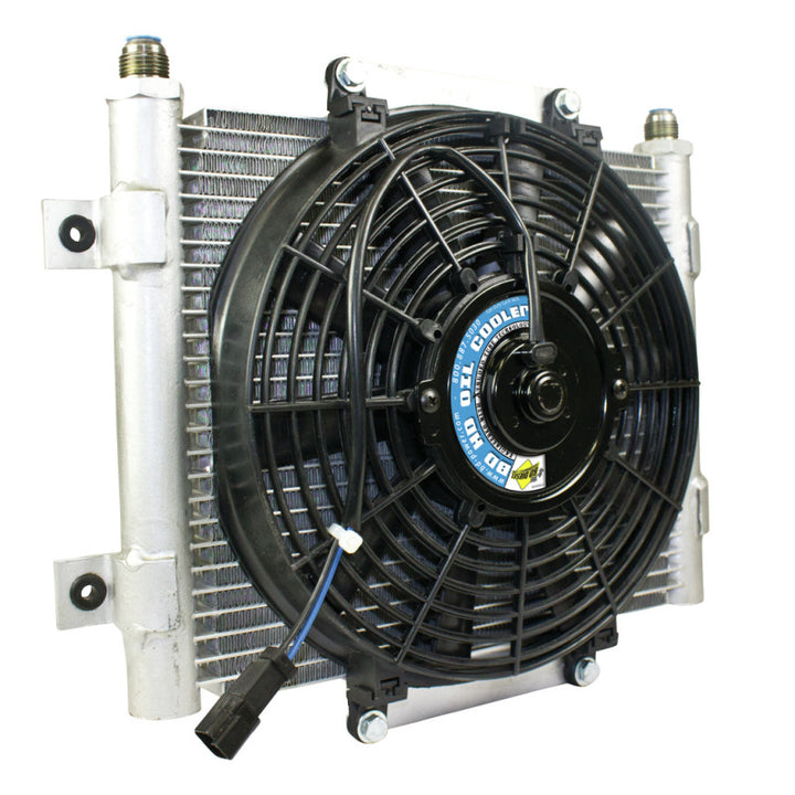 BD Diesel Xtrude Trans Cooler w/Fan 5.5in - Bull Strap