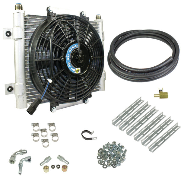 BD Diesel Xtruded Trans Oil Cooler - 1/2 inch Cooler Lines - Bull Strap