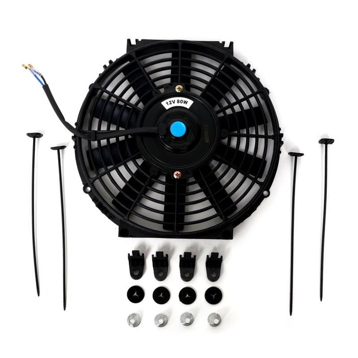 BLOX Racing 12inch Electric Slim Fan - Black - Bull Strap