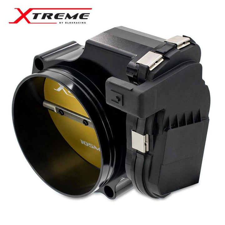 BLOX Racing 2015+ Dodge Hellcat / Jeep Trackhawk 6.2L 105mm Electronic Billet Throttle Body - Black - Bull Strap