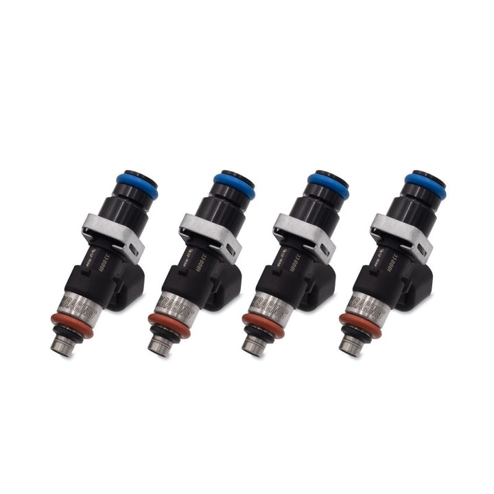 BLOX Racing Eco-Fi Street Injectors 1000cc/min w/ 1/2in Adapter For Honda K Series - Set of 4 - Bull Strap