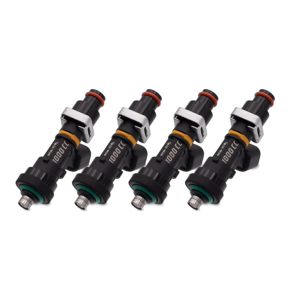 BLOX Racing Eco-Fi Street Injectors 1000cc/min w/1in Adapter For Honda B/D/H Series - Set of 4 - Bull Strap