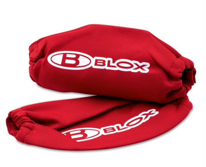 BLOX Racing Neoprene Coilover Covers - Red (Pair) - Bull Strap