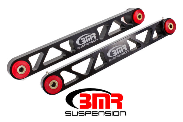 BMR 05-14 S197 Mustang Billet Aluminum Lower Control Arms (Polyurethane) - Black Anodized - Bull Strap