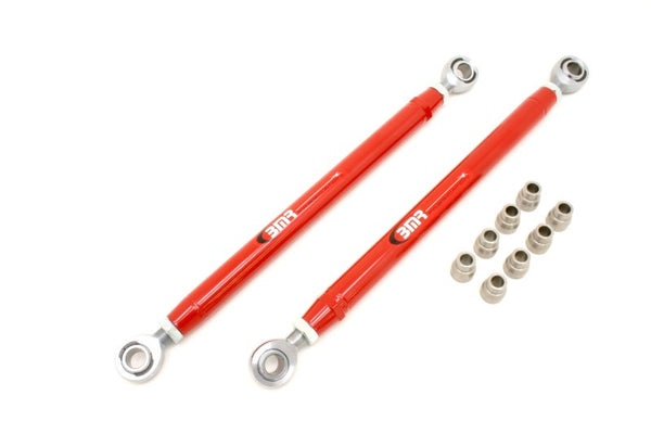 BMR 05-14 S197 Mustang Double Adj. Lower Control Arms w/ Heavy Duty Rod Ends - Red - Bull Strap