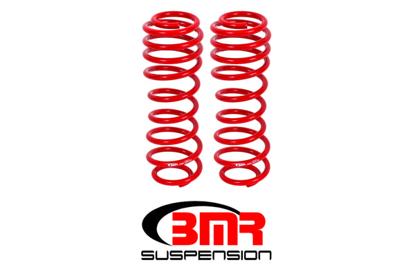 BMR 05-14 S197 Mustang GT/GT500 Rear Performance/Drag Lowering Springs - Red - Bull Strap