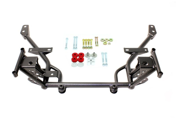 BMR 05-14 S197 Mustang K-Member w/ STD. Motor Mounts and STD. Rack Mounts - Black Hammertone - Bull Strap