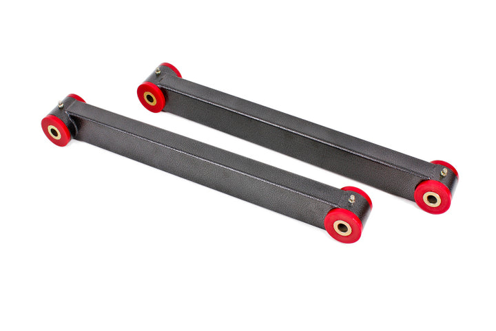 BMR 05-14 S197 Mustang Non-Adj. Boxed Lower Control Arms (Polyurethane) - Black Hammertone - Bull Strap