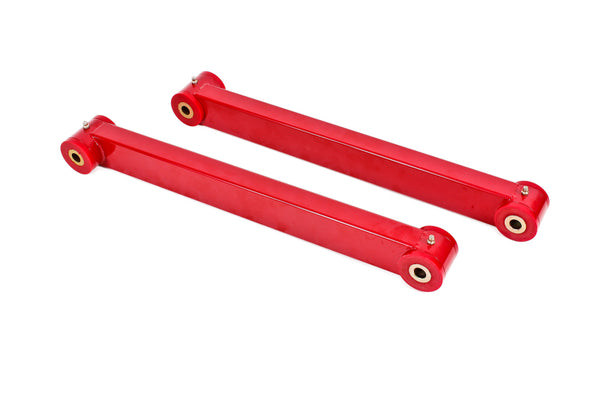 BMR 05-14 S197 Mustang Non-Adj. Boxed Lower Control Arms (Polyurethane) - Red - Bull Strap