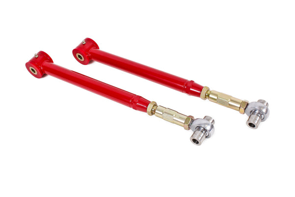 BMR 05-14 S197 Mustang On-Car Adj. Lower Control Arms / Rod End Combo (Polyurethane) - Red - Bull Strap