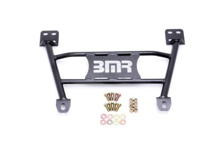BMR 05-14 S197 Mustang Radiator Support Chassis Brace - Black Hammertone - Bull Strap