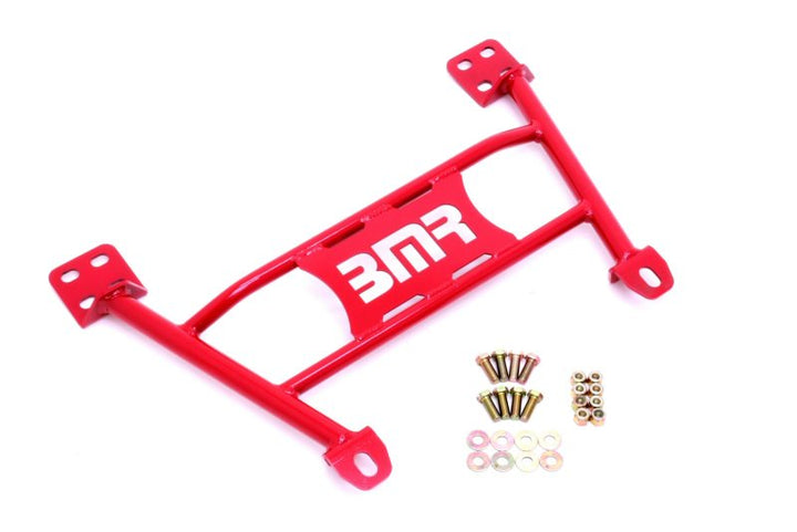 BMR 05-14 S197 Mustang Radiator Support Chassis Brace - Red - Bull Strap