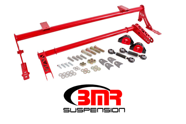 BMR 05-14 S197 Mustang Rear Bolt-On Hollow 35mm Xtreme Anti-Roll Bar Kit (Polyurethane) - Red - Bull Strap