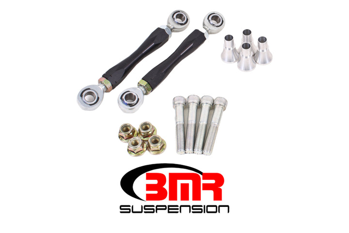 BMR 08-17 Challenger Front Sway Bar End Link Kit - Black - Bull Strap