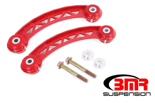 BMR 08-17 Challenger Non-Adj. Upper Trailing Arms (Polyurethane) - Red - Bull Strap