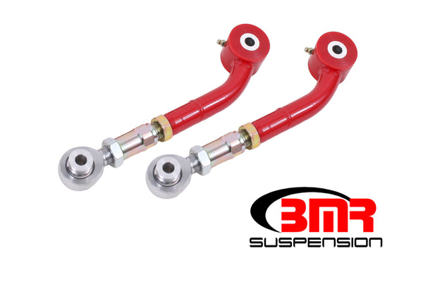 BMR 08-17 Challenger Upper Trailing Arms w/ On-Car Adj. Poly/Rod Ends - Red - Bull Strap