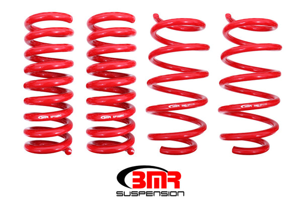 BMR 08-19 Dodge Challenger Lowering Springs 1.25in Drop - Set of 4 - Red - Bull Strap