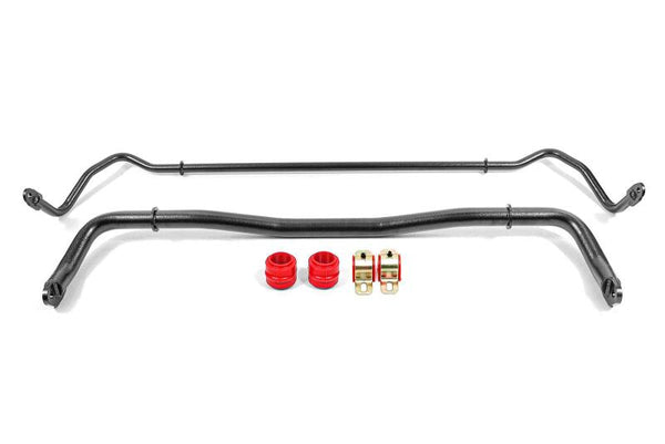 BMR 08-20 Dodge Challenger Front/Rear Sway Bar Kit w/ Bushings - Black Hammertone - Bull Strap