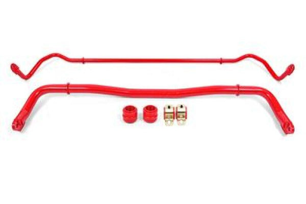 BMR 08-20 Dodge Challenger Front/Rear Sway Bar Kit w/ Bushings - Red - Bull Strap