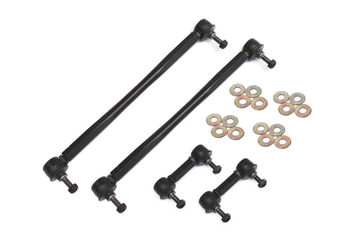 BMR 10-11 5th Gen Camaro Front and Rear Sway Bar End Link Kit - Black - Bull Strap