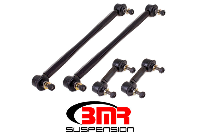 BMR 10-11 5th Gen Camaro Front and Rear Sway Bar End Link Kit - Black - Bull Strap