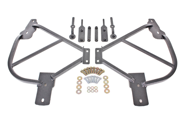 BMR 10-15 5th Gen Camaro Bolt-On Subframe Connectors - Black Hammertone - Bull Strap