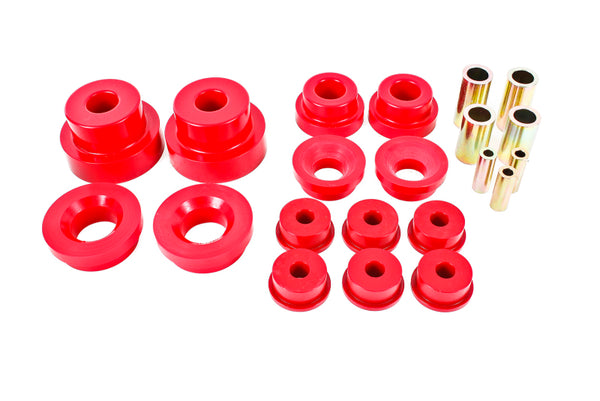 BMR 10-15 5th Gen Camaro Pro Version Rear Cradle Bushing Kit (BK024 BK029) - Red - Bull Strap