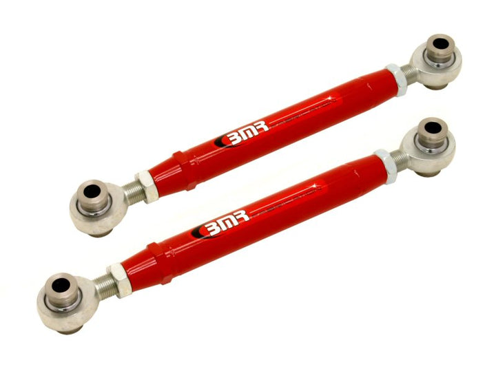 BMR 10-15 5th Gen Camaro Rear Adj. Rod Ends Toe Rods - Red - Bull Strap