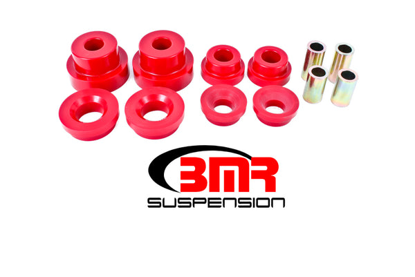 BMR 10-15 5th Gen Camaro Rear Cradle Pro Version Full Bushing Kit (Polyurethane) - Red - Bull Strap