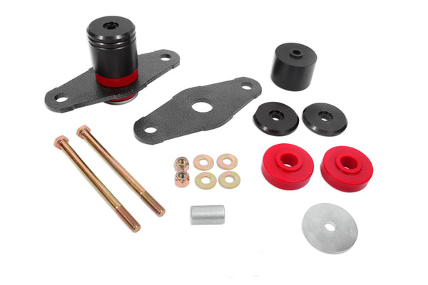 BMR 11-18 Dodge Challenger Motor Mount Polyurethane Bushing Upgrade Kit - Black Anodized - Bull Strap
