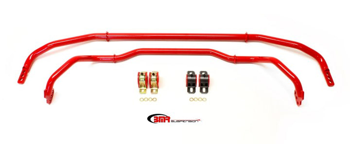 BMR 13-15 5th Gen Camaro Front & Rear Sway Bar Kit w/ Bushings - Red - Bull Strap