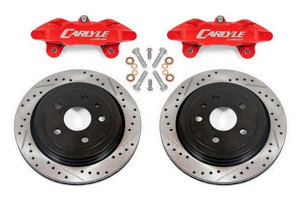BMR 14-17 Chevrolet SS Brake Kit For 15in Conversion Drilled & Slotted Rotors Red Calipers - Bull Strap